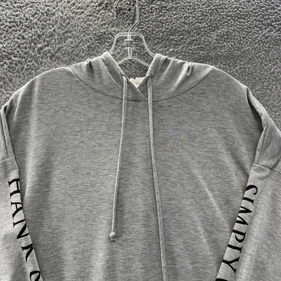 Hank & Henry Hoodie Women's Large Gray "Simply Obsessed" Lightweight Hoodie - Picture 2 of 12